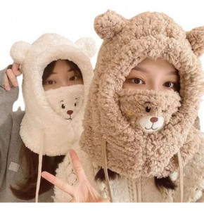 Gorro Cuello Bufanda Osito de Polar Grueso Térmico